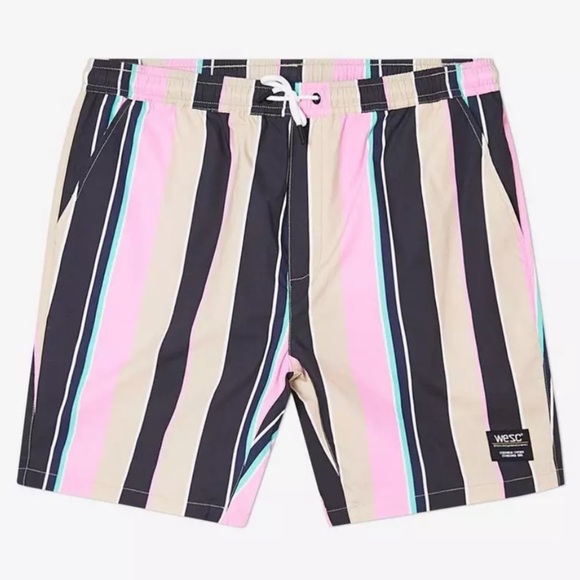 WeSC Hampus Lawn Stripe Shorts - Picture 1 of 9